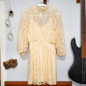 Free People Size 8 Boho Cream Lace Dress